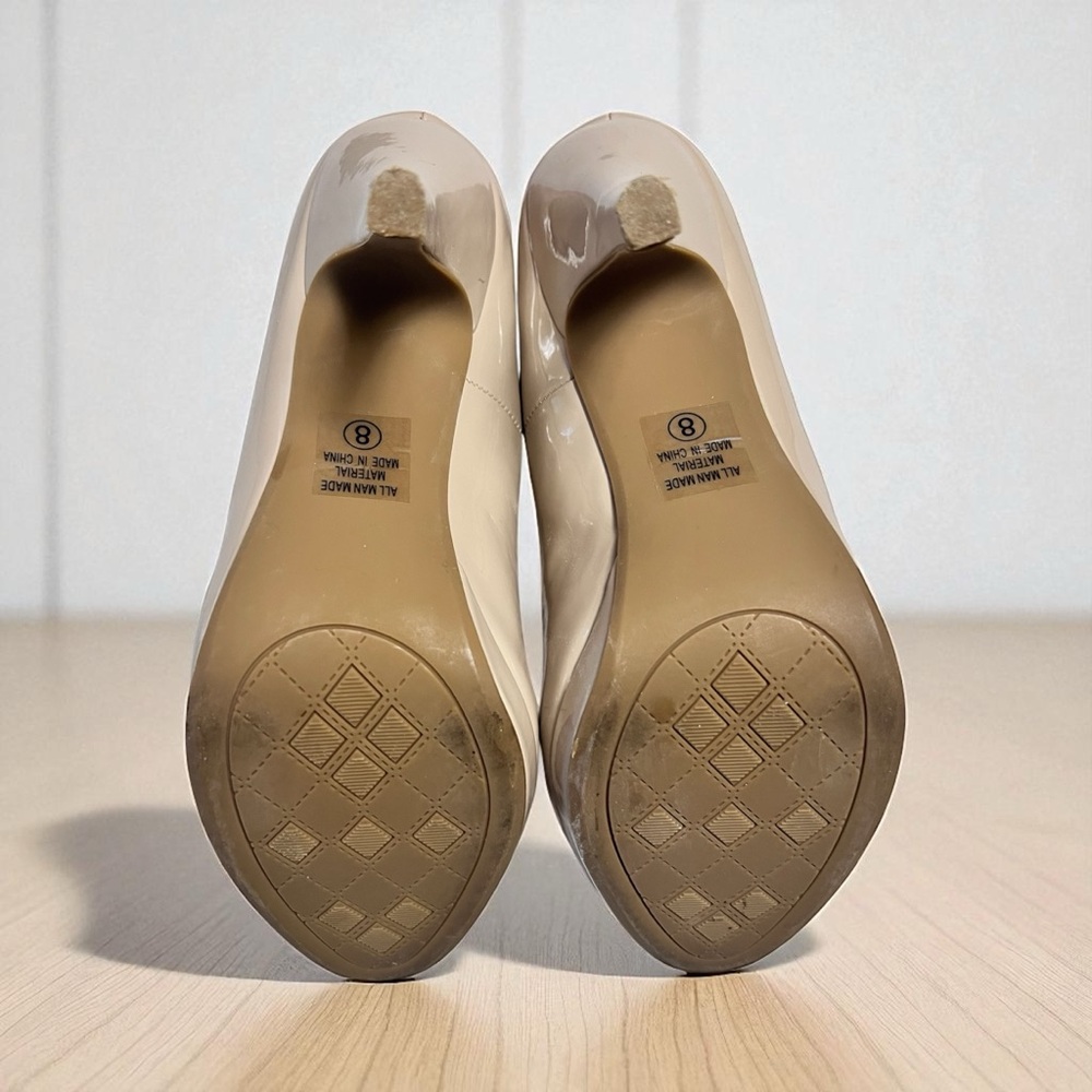 👡Beige Patent Marco Republic Comfort Pumps Memory Foam Insole, Size 8 - Picture 6 of 7